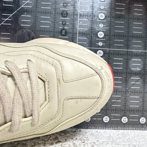 Gucci x Doraemon Rhyton Women Size EU 37 US 7 White Beige Leather Shoes - Picture 11 of 11